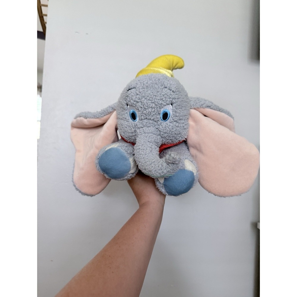 Walt Disney World SOFT DUMBO ELEPHANT W/ FEATHER‎ 16" Plush Stuffed Animal Toy